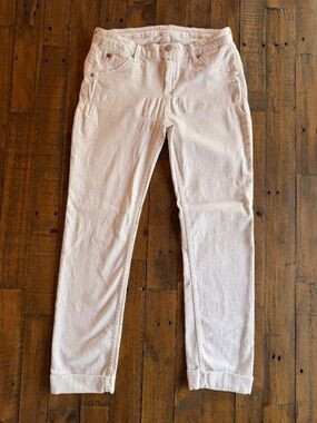 Hudson Bacara Crop Straight Cuffed White Jeans Mid Rise Sz 29